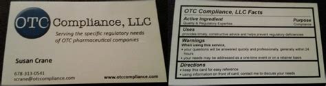 Some of the items you can buy are the following: Cool Business Card Concept: OTC Compliance, LLC