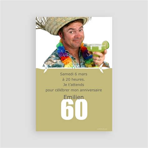 Texte humoristique anniversaire 60 ans homme loolbook. Invitation Anniversaire Adulte - 60 ans | Carteland.com