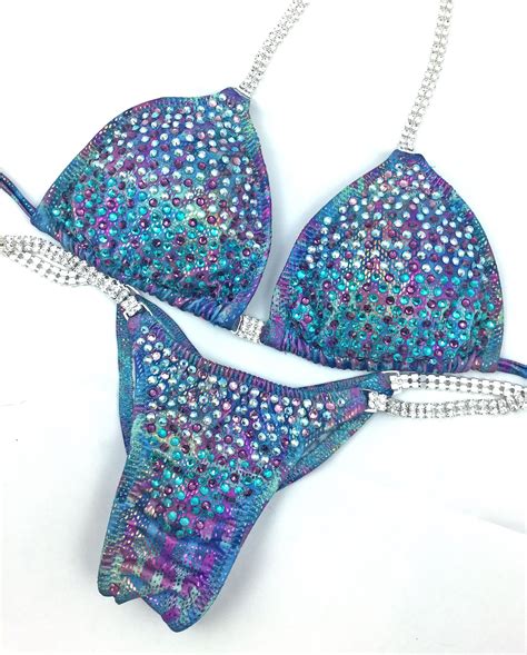 Crystallinibikini Turquoise Ombré Competition Bikini Bikini