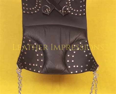 Quilted Black Leather Sex Swing