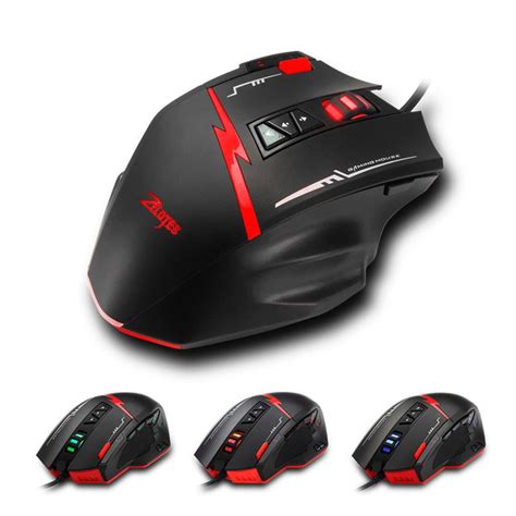 Zelotes C15 Gaming Mouse 7000 Dpi 13 Programmable Buttons Weight Tuning