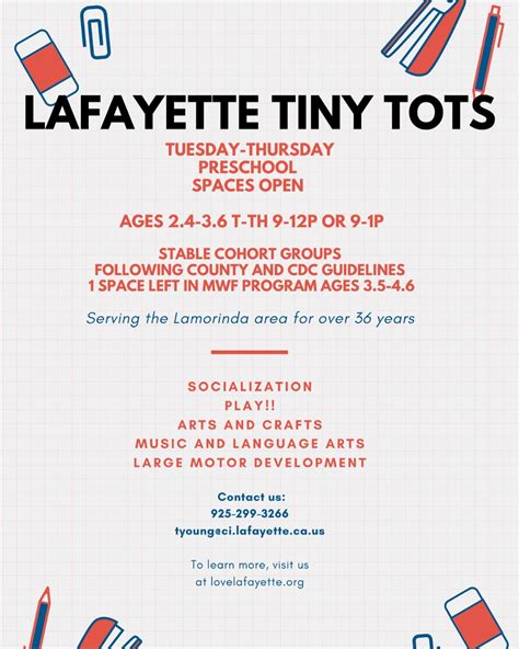 The Highly Praised Tiny Tots Lafayette Recreation Facebook