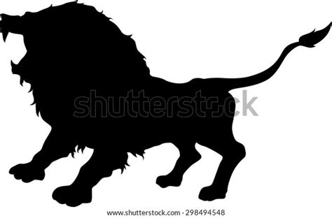 Lion Roaring Silhouette Stock Vector Royalty Free 298494548