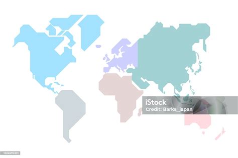 Carte Du Monde Simplifiée Dessinée Avec Des Lignes Droites Nettes