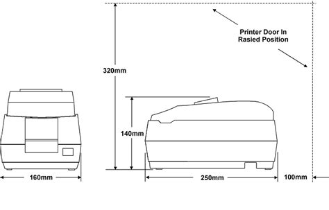 U200d Roll Printer Dimensions