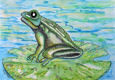 Frog On A Lily Pad Mixed Media By Caroline Street Pixels