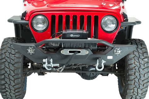 Fishbone Offroad Fb22016 Front Winch Bumper With Leds For 87 06 Jeep