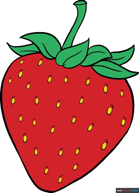 how to draw a strawberry really easy drawing tutorial