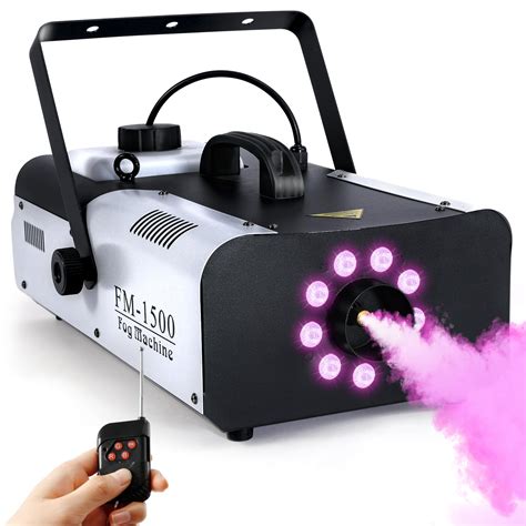 Tcfundy Fog Machine With Lights 1500w Smoke Machine Rgb 9 Led Lights