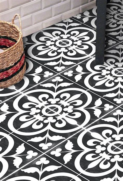 (the order pack can be customized with your required size & quantity, please send us a message with size & quantity & we will send you a link to order them.) o r d e r. Vinyl Floor Tile Sticker - Floor decals - black and white ...