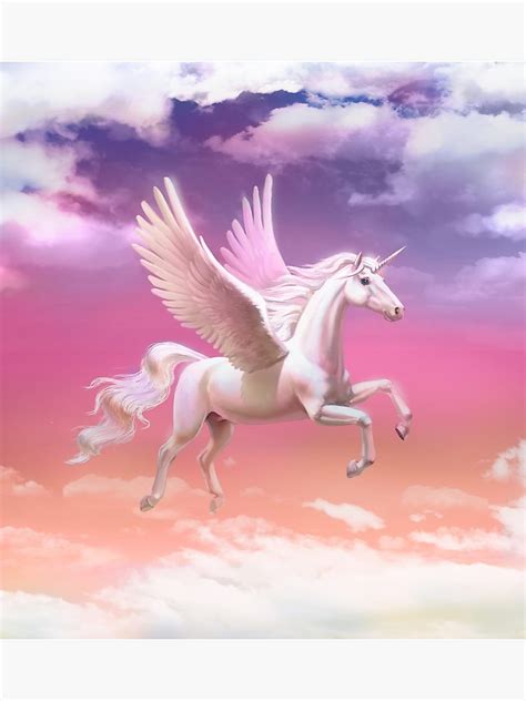 Flying Unicorn At Sunset Poster By Antracit Redbubble Sunset Art Flying Unicorn Sunset