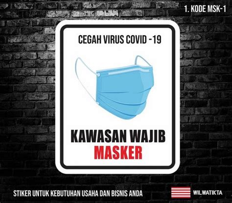 Jual Sticker K Safety Sign Warning Sign Wajib Masker Di Lapak Tokopin