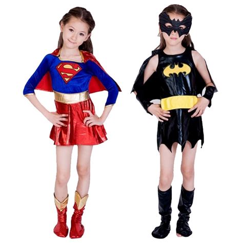 Full Set Children Cosplay Costume Superman Batman Costumes For Kids