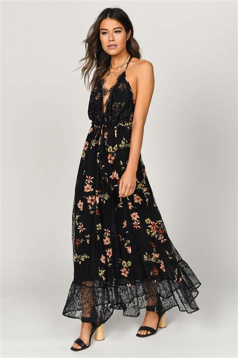 paulina black floral maxi dress 108 tobi us