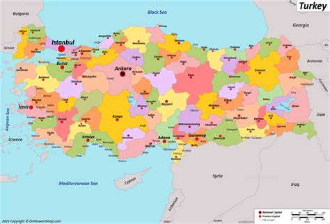 Identita Pil Po Celou Dobu South Turkey Map Vozidlo Rendice Rodina