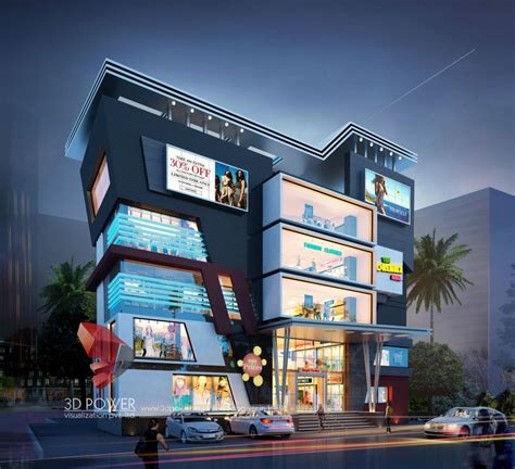 3d Rendering With Exterior Elevation Fpor Shopping Mall Mall Facade