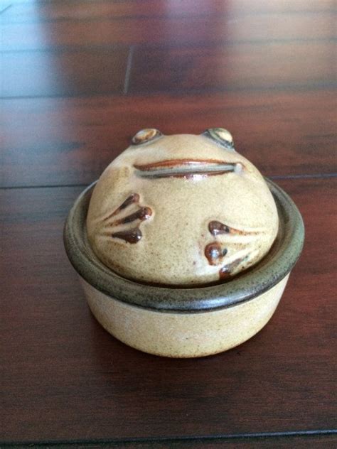Uctci Stoneware Frog Frog Jar Trinket Box Jewelry Box Etsy