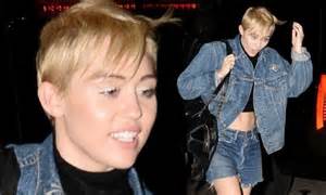 Miley Cyrus Dons Double Denim Outfit In New York Daily Mail Online