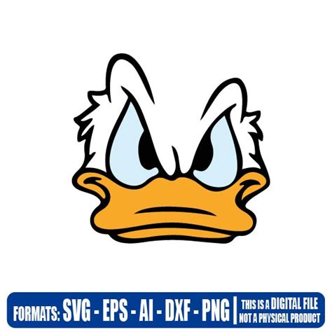 Donald Duck Face Multipurpose Svg Cut Dxf Eps Ai Cricut