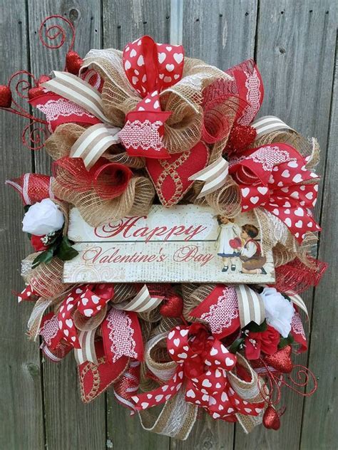 Vintage Valentine Wreath Valentines Wreath Valentines Day Wreath