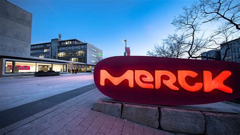 The Merck Logo In Front Of The Visitor Reception At Merck Headquarters