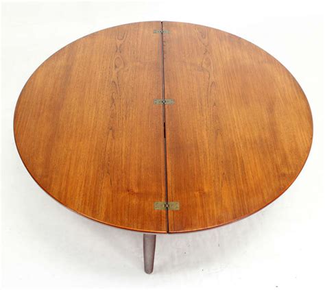 Mid Century Danish Modern Demilune Round Flip Top Coffee Table At 1stdibs