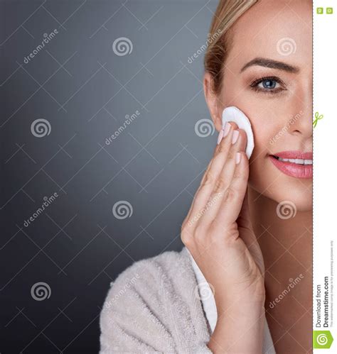 Nourished Middle Aged Woman With Perfect Skin Royalty Free Stock