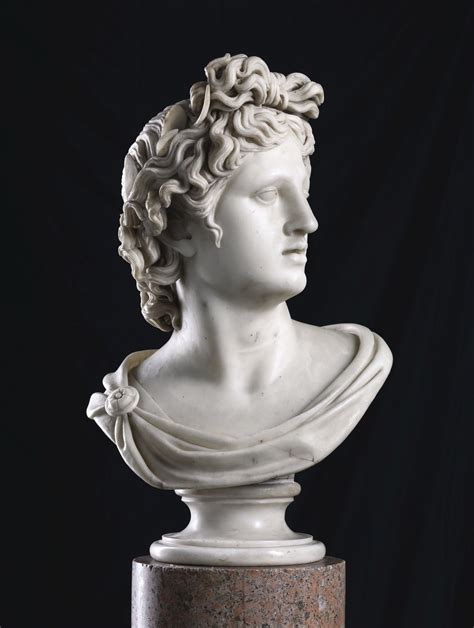 Bust Of The Apollo Belvedere After The Antique Marble Italian Rome