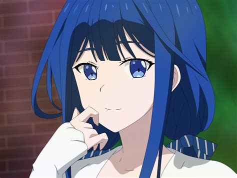 Desktop Wallpaper Aki Adagaki Cute Anime Girl Blue Hair Hd Image