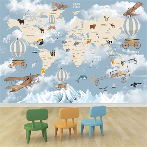 Mapa Mundi Lindo Sky Adesivos De Box Parede Decoração Em Geral