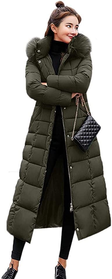 Kisshes Women Ladies Long Padded Puffer Coat Winter Warm Cotton Quilted