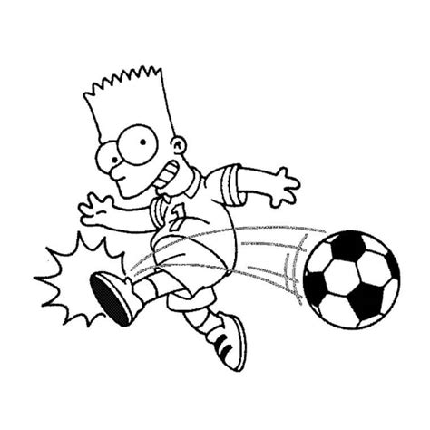 Bart Futbol Oynar Boyama Sayfası Boyama Online