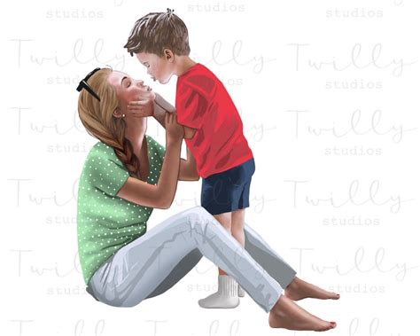 Mom And Son Clipart Woman Png Boy Mom Motherhood Etsy