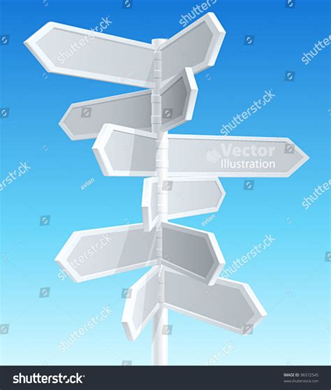 Direction Road Signs Arrows On Blue Stock Vector Royalty Free