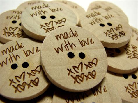 1 Wooden Buttons Made With Love Set Of 10 By Rememberwynn