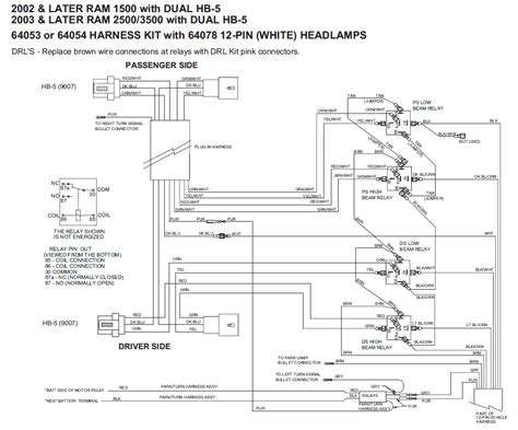 Wiring diagram / program chart. 64054 MVP Western / Fisher Unimount 02-06 Dodge 12 pin ...