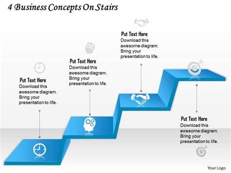 0314 Business Ppt Diagram 4 Business Concepts On Stairs Powerpoint