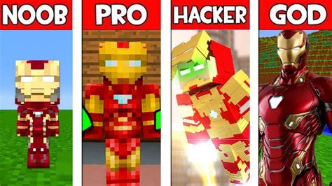Minecraft Noob Vs Pro Vs Hacker Vs God Iron Man In