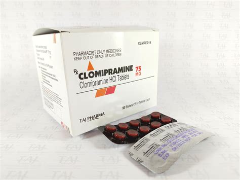 Clomipramine Hydrochloride Tablets 75mg Manufacturer Taj Generics