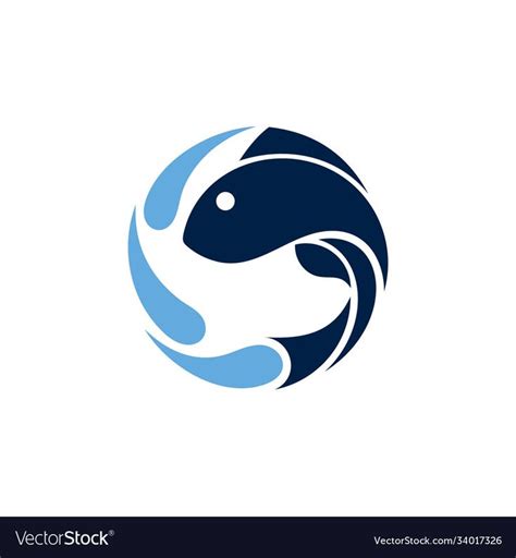 Fish Water Logo Vector Image On Vectorstock In 2023 Water Logo Fish