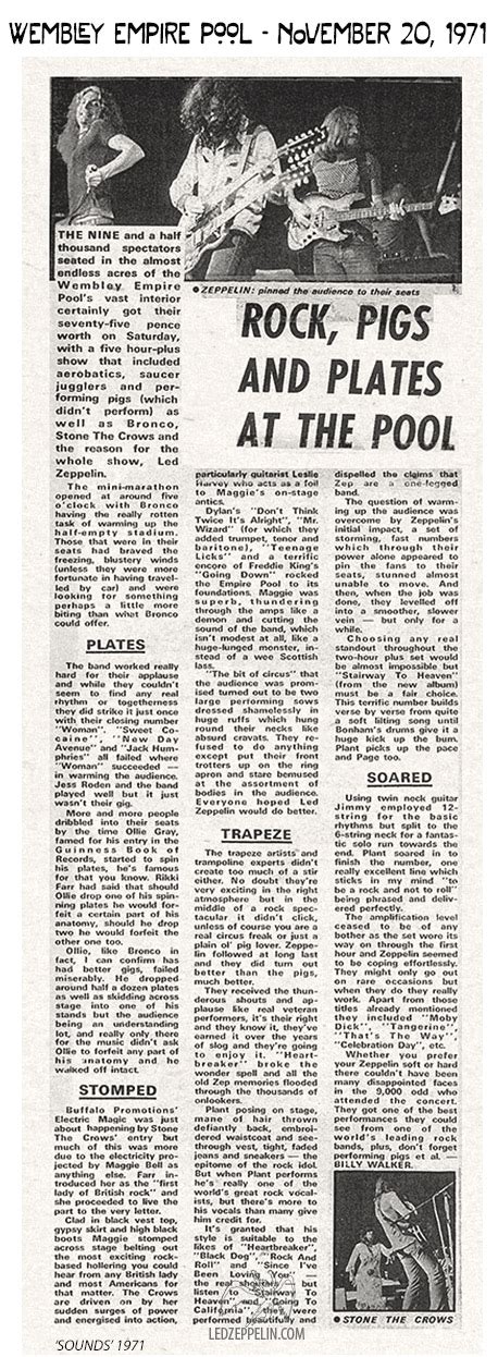 (photo by michael putland/getty images). Wembley Empire Pool - November 20, 1971 / London | Led ...