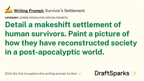 Writing Prompt Survivor S Settlement • Draftsparks