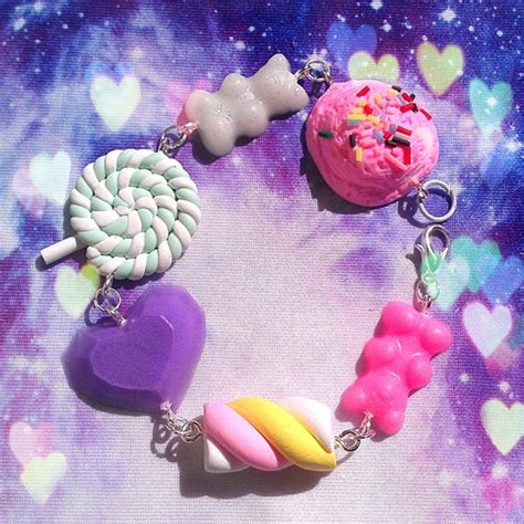 Fairy Kei Kawaii Candy Charm Bracelet Pastel Goth Lolita