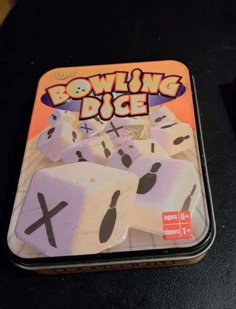 Rare Fundex Bowling Dice Game Fundex In Collection Tin 10 Dice And Score