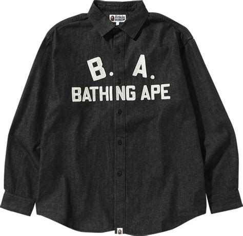Buy Bape Loose Fit Denim Shirt Black 1i30 131 001 Black Goat