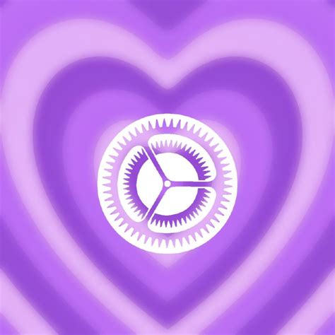 Settings Purple Aesthetic Heart App Icon Ícones Personalizados