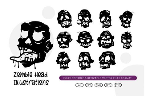 Zombie Head Illustrations