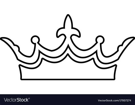 Medieval Crown Icon Outline Line Style Royalty Free Vector