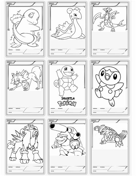 Coloring Page Of A Pokemon Card Pokemon Drawing Easy