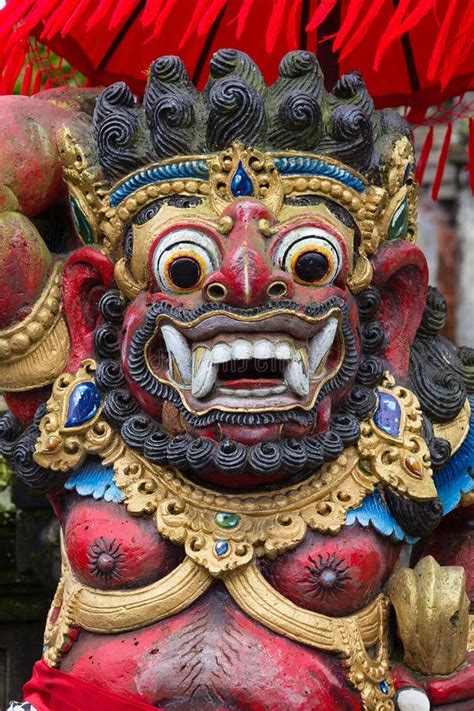 Balinese God Statue In Central Bali Temple Indonesia Stock Image